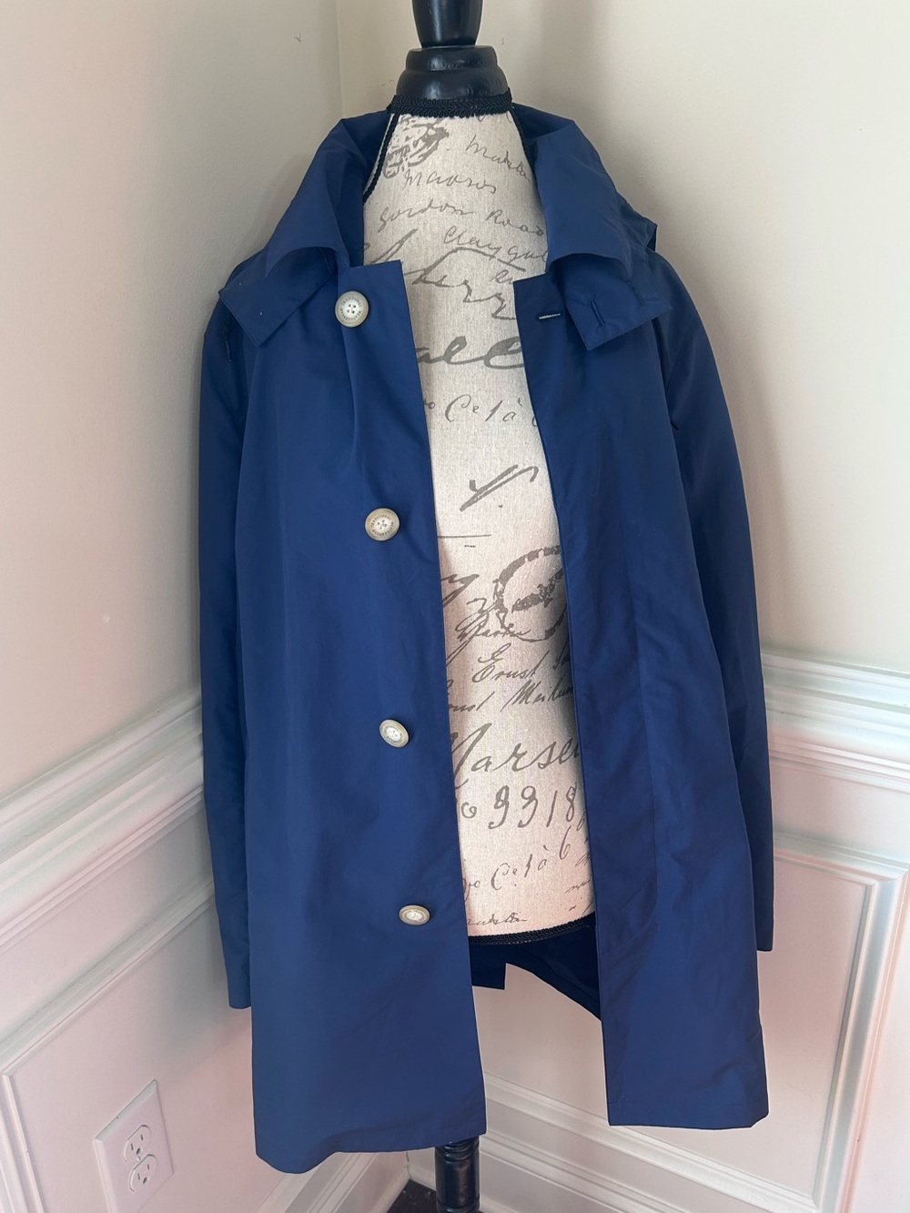 Men's Navy Blue Classic Raincoat